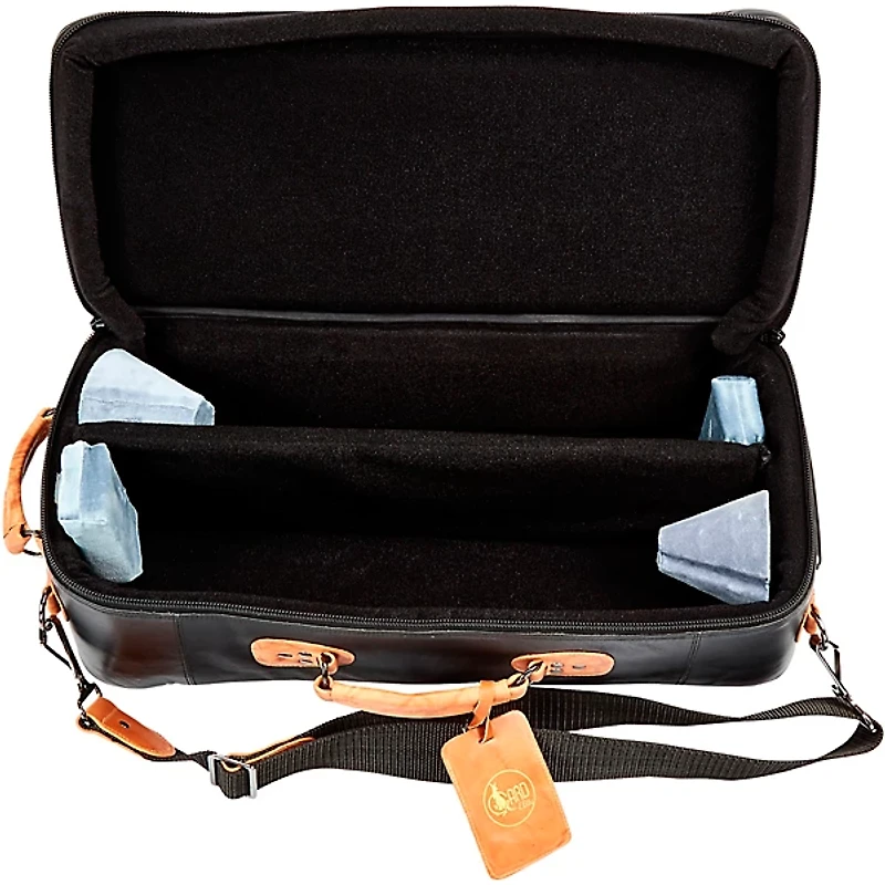Gard 4-ECLK Elite Series Black Leather Compact Double Trumpet Gig Bag