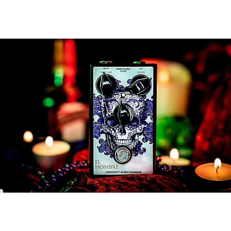 J.Rockett Audio Designs EL Hombre Overdrive Effects Pedal Silver/Purple/White