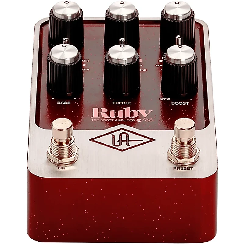 Universal Audio UAFX Ruby '63 Top Boost Amplifier Effects Pedal - Dark Maroon