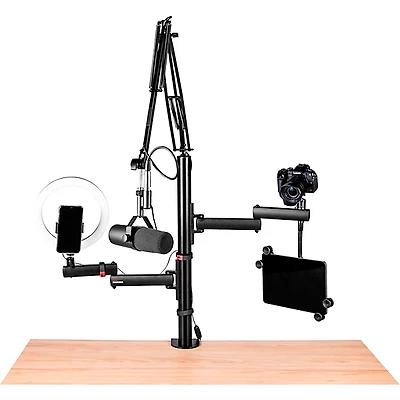 Gator Frameworks ID Series All-In-One Content Creator Tree with Light, Mic & Camera Attachments
