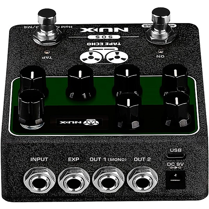 NUX Tape Echo Multi Tape Head Space Echo With Tap Tempo and Looper Effects Pedal Black