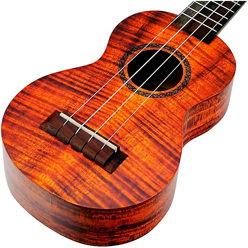 Mahalo Artist Elite Soprano Ukulele With Bag Koa Photo Flame