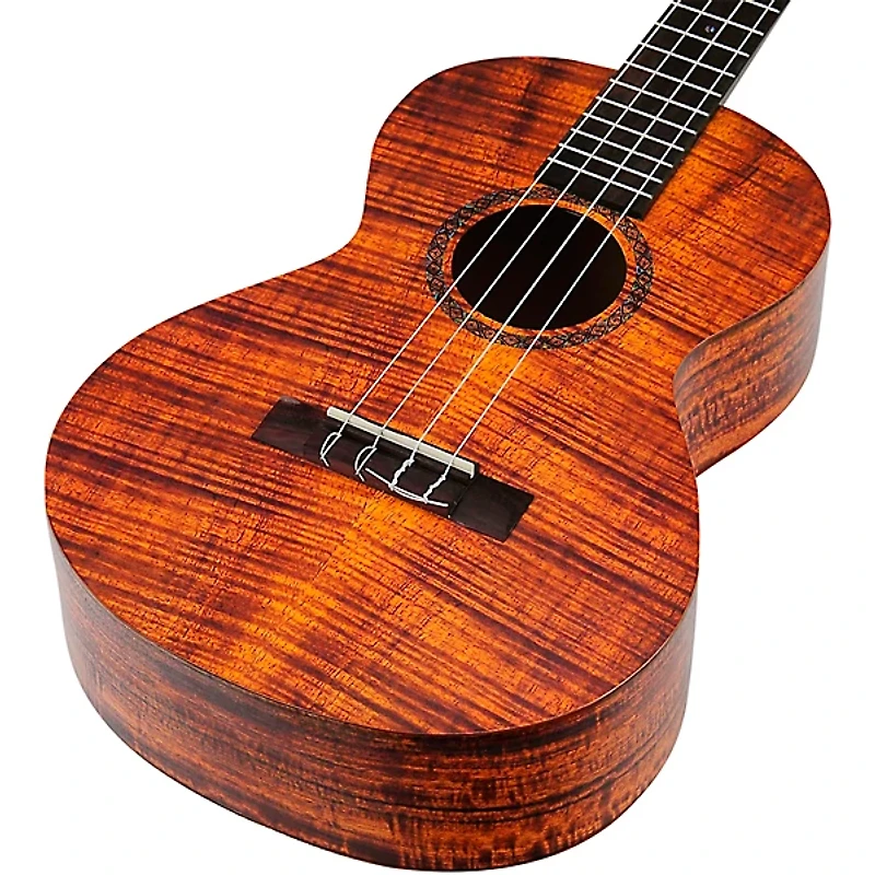 Mahalo Artist Elite Baritone Ukulele With Bag Koa Photo Flame