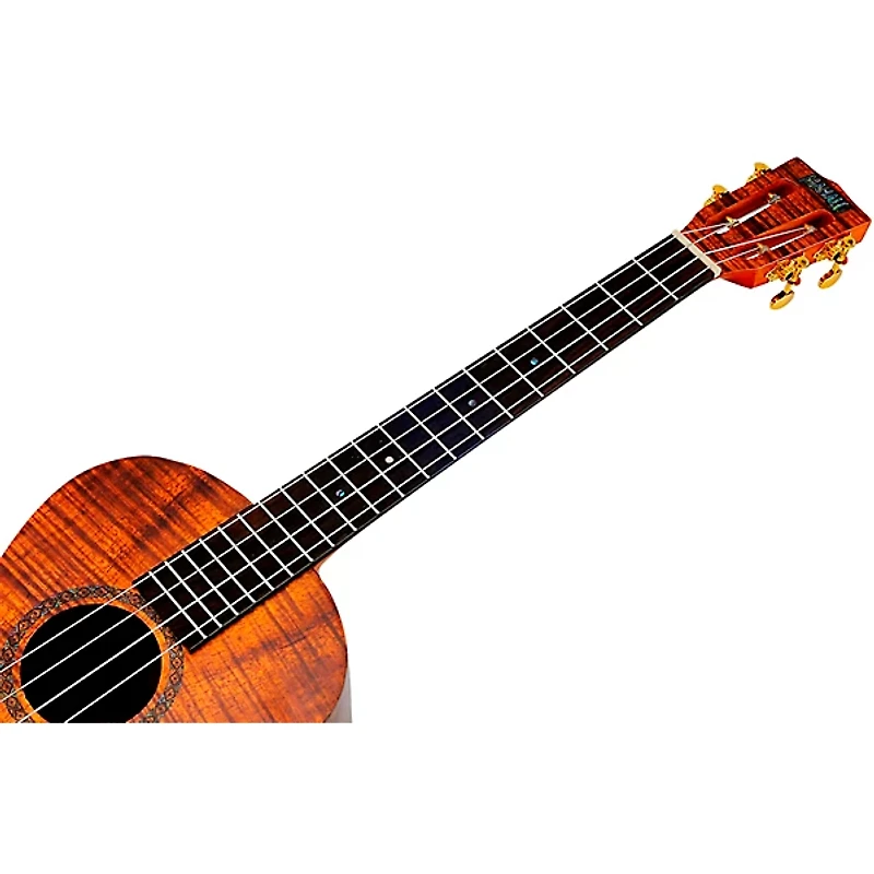 Mahalo Artist Elite Baritone Ukulele With Bag Koa Photo Flame