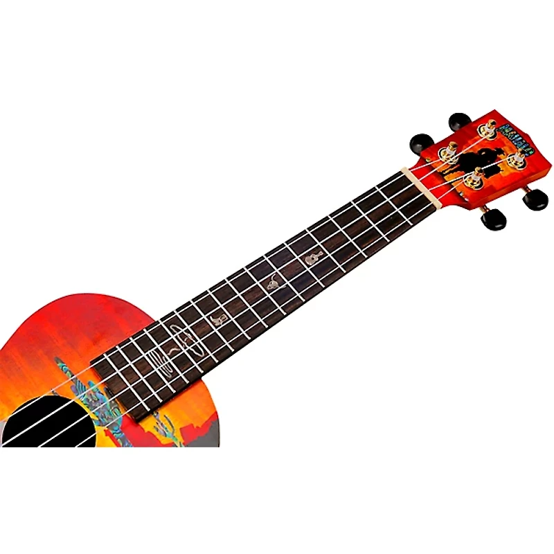 Mahalo Artist Elite Graphics Wild West Concert Ukulele With Bag Wild West Motif