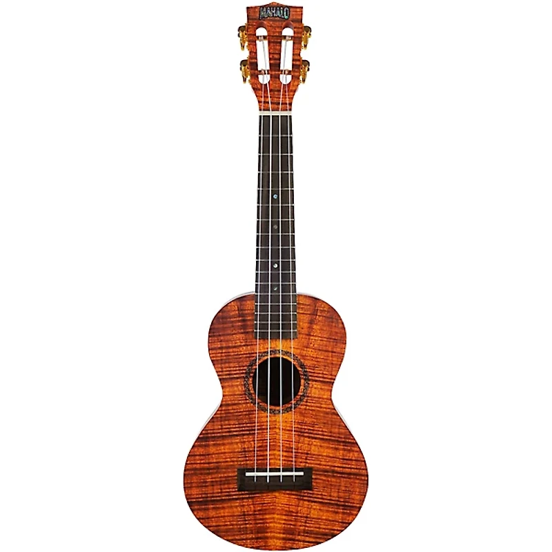 Mahalo Artist Elite Concert Ukulele With Bag Koa Photo Flame