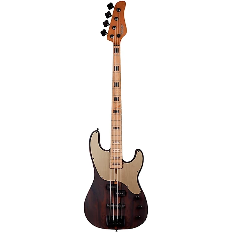 Schecter Guitar Research Model T Exotic Ziricote Electric Bass Natural Satin