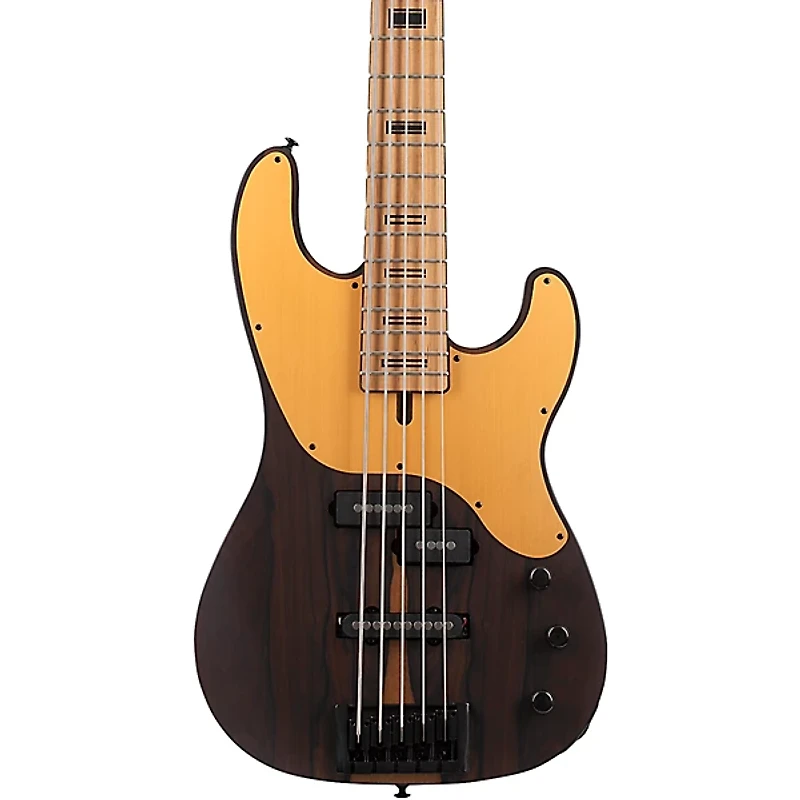 Schecter Guitar Research Model T Exotic Ziricote 5 Electric Bass Natural Satin