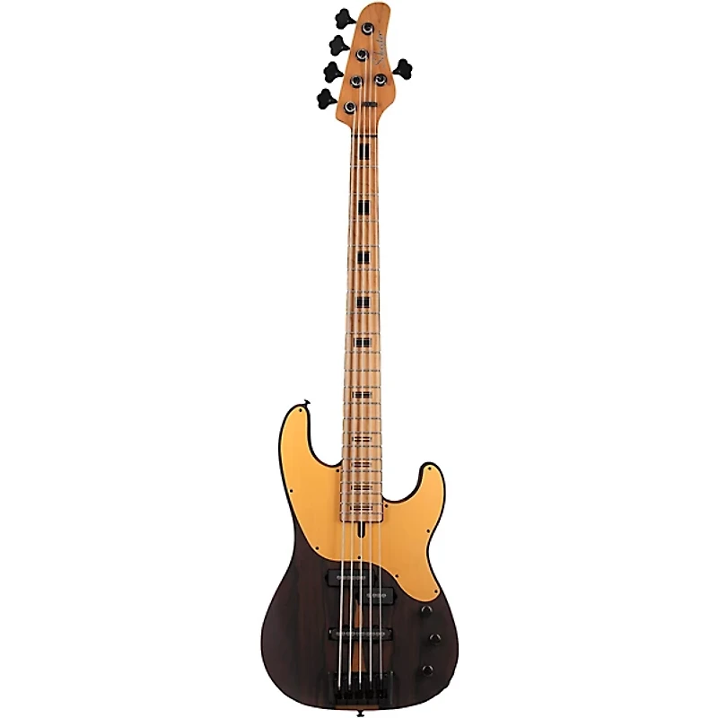 Schecter Guitar Research Model T Exotic Ziricote 5 Electric Bass Natural Satin
