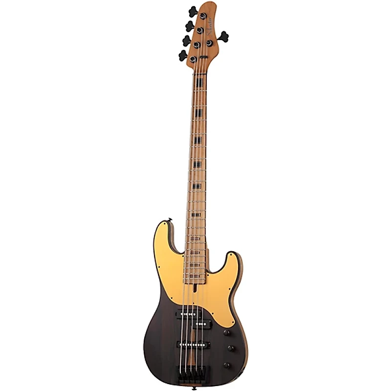 Schecter Guitar Research Model T Exotic Ziricote 5 Electric Bass Natural Satin