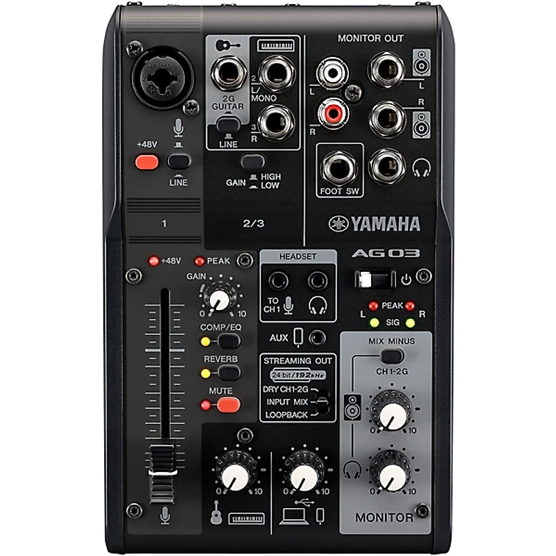 Yamaha AG03MK2 3-Channel Live Streaming Loopback Audio USB Mixer