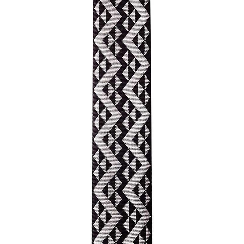 D'Addario Auto Lock Guitar Strap, Black Padded Geometric