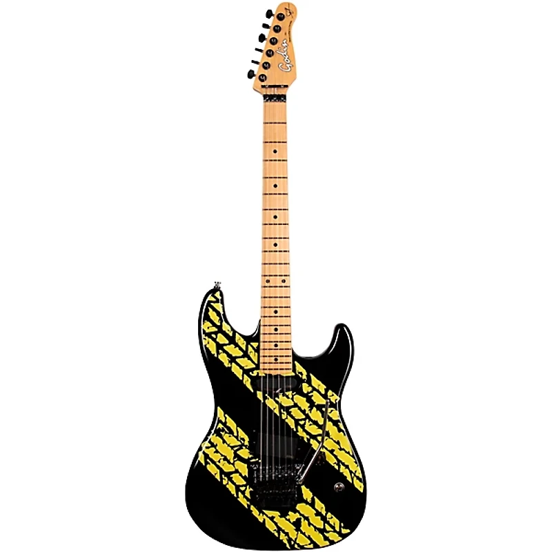 Godin Derry Grehan Signature Tread Graphics Electric Guitar Black