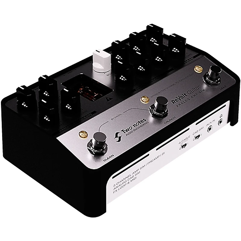 Two Notes AUDIO ENGINEERING ReVolt 3-Channel All-Analog Guitar Simulator Pedal Silver and Black
