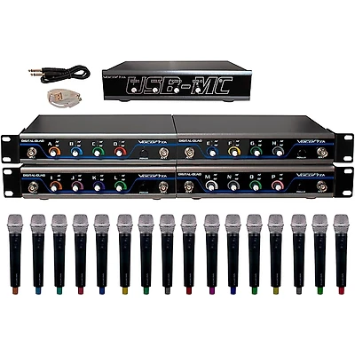 VocoPro USB-ACAPELLA-16 16-Channel Wireless Microphone/USB Interface Package, 902-927.2mHz