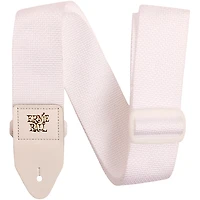 Ernie Ball Polypro White Leather Guitar Strap