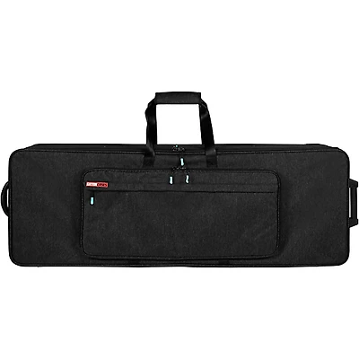 Gator GKP76-BLK Semi-Rigid Lightweight Pro Wheeled Case for 76-Note Keyboards; Charcoal Black Electric Blue Interior