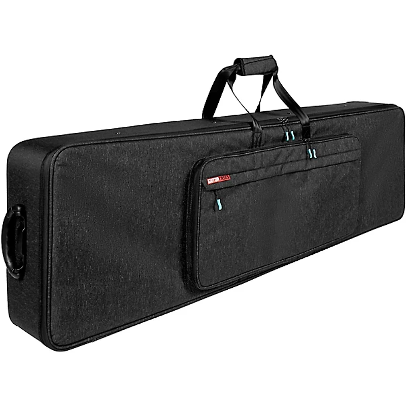 Gator GKP88-BLK Semi-Rigid Lightweight Pro Wheeled Case for 88-Note Keyboards; Charcoal Black With Electric Blue Interior