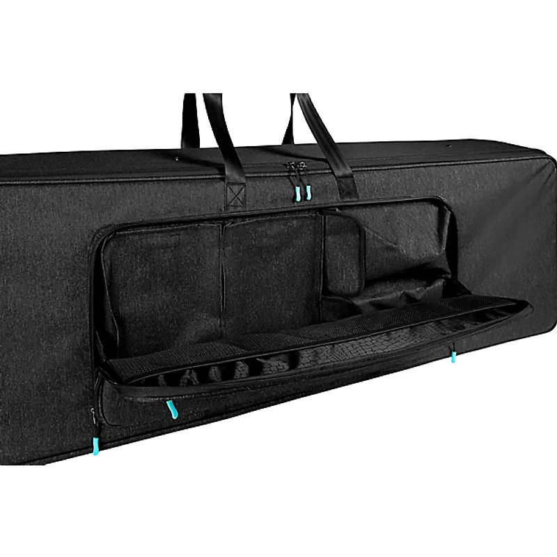 Gator GKP88-BLK Semi-Rigid Lightweight Pro Wheeled Case for 88-Note Keyboards; Charcoal Black With Electric Blue Interior