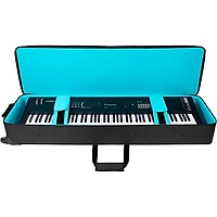 Gator GKP88-BLK Semi-Rigid Lightweight Pro Wheeled Case for 88-Note Keyboards; Charcoal Black With Electric Blue Interior