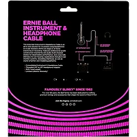 Ernie Ball Instrument and Headphone Cable 18 ft. Black