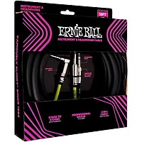 Ernie Ball Instrument and Headphone Cable 18 ft. Black