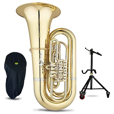 Eastman EBB562 Professional Series 4-Valve 4/4 BBb Tuba with Tuba Essentials Stand Pack