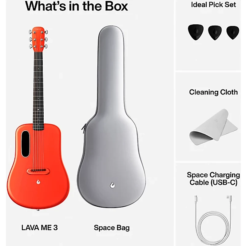 LAVA MUSIC LAVA ME 3 38" Acoustic-Electric Guitar With Space Bag