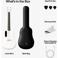 LAVA MUSIC LAVA ME 3 36" Acoustic-Electric Guitar With Ideal Bag White