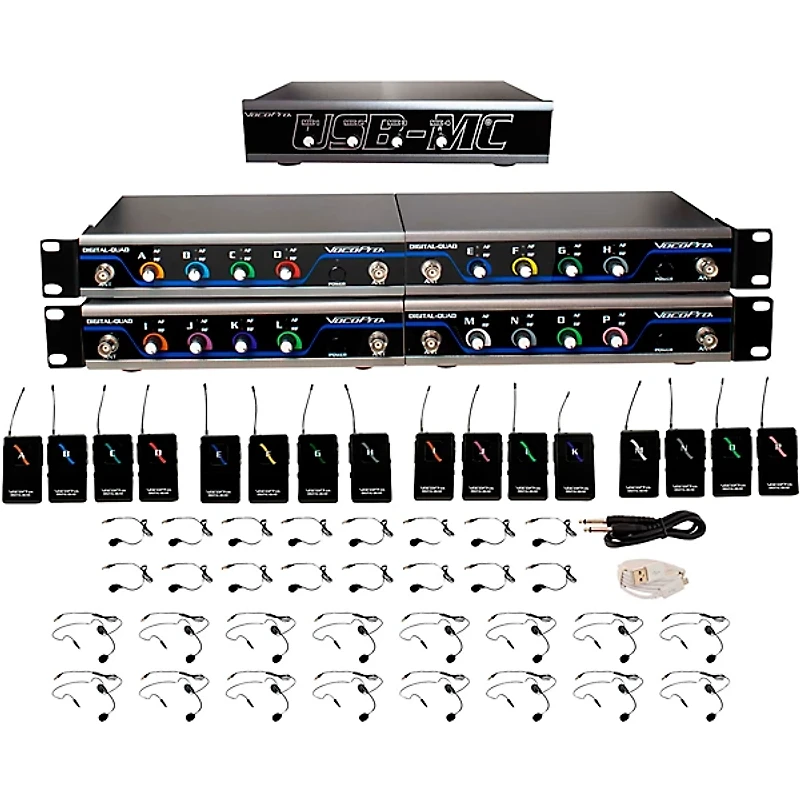 VocoPro USB-PLAY- -Channel Wireless Headset/Lapel Mic System With USB Interface Package