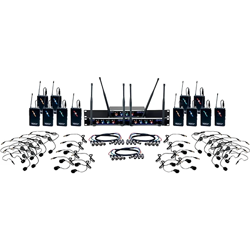 VocoPro USB-PLAY-12 12-Channel Wireless Headset/Lapel Mic System with USB Interface Package, 902-927.2mHz