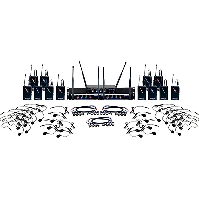 VocoPro USB-PLAY-12 12-Channel Wireless Headset/Lapel Mic System with USB Interface Package, 902-927.2mHz