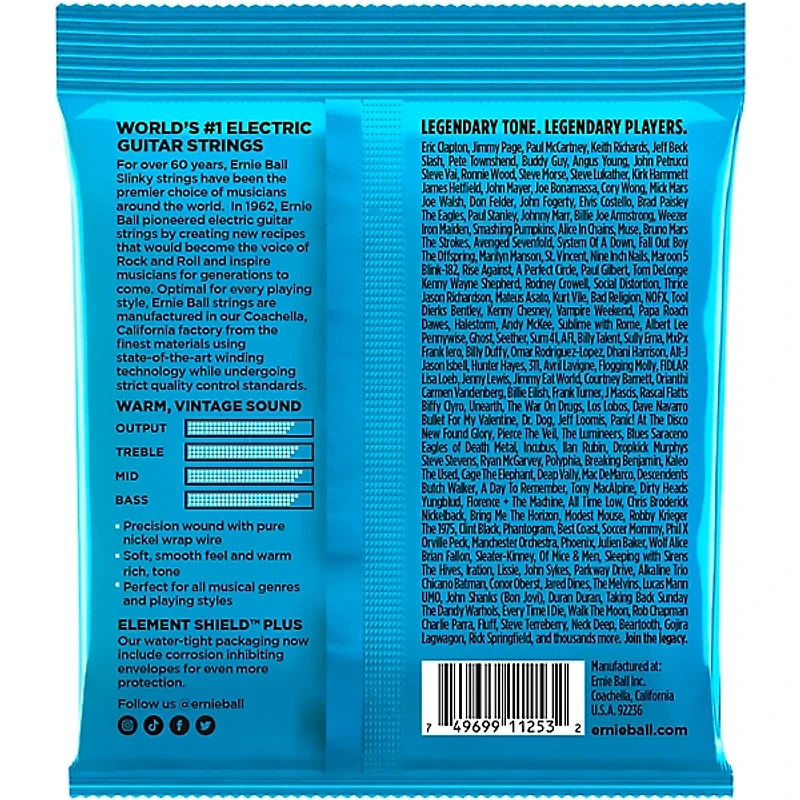 Ernie Ball Extra Slinky Classic Rock and Roll Electric Guitar Strings 3 Pack 8 - 38