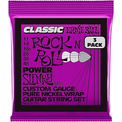 Ernie Ball Power Slinky Classic Rock and Roll Electric Guitar Strings 3 Pack 11 - 48