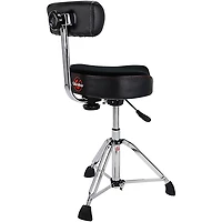 Gibraltar Hydraulic 16 in. Cordura Saddle Drum Throne with Backrest
