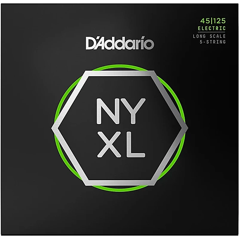 D'Addario NYXL Light Top/Medium Bottom Long Scale 5-String Bass Strings 45-125 45 - 125