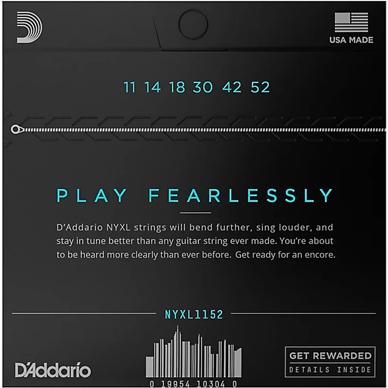 D'Addario NYXL Medium Top/Heavy Bottom Electric Guitar Strings 11-52 11 - 52