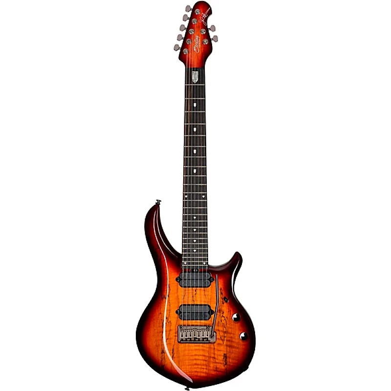 Sterling by Music Man Majesty With DiMarzio Pickups 7-String Electric Guitar Blood Orange Burst
