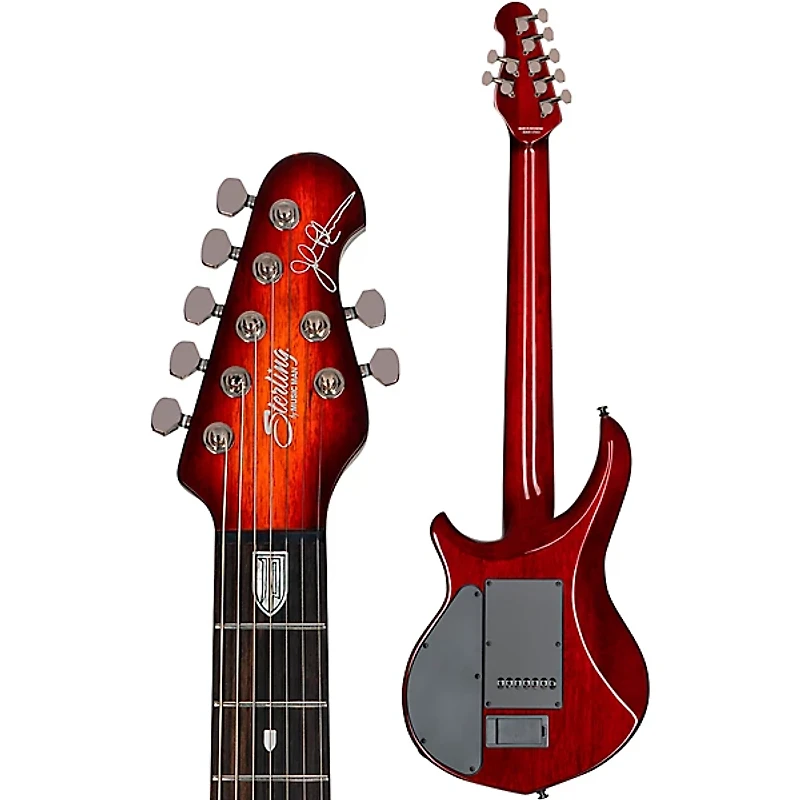 Sterling by Music Man Majesty With DiMarzio Pickups 7-String Electric Guitar Blood Orange Burst