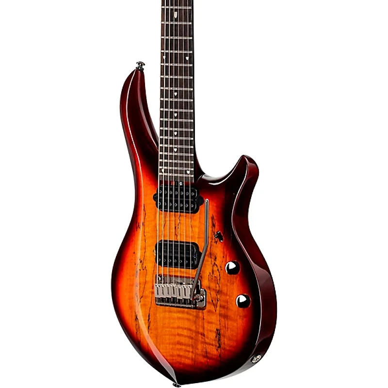 Sterling by Music Man Majesty With DiMarzio Pickups 7-String Electric Guitar Blood Orange Burst