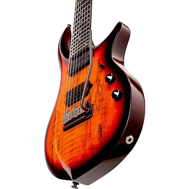 Sterling by Music Man Majesty With DiMarzio Pickups 7-String Electric Guitar Blood Orange Burst