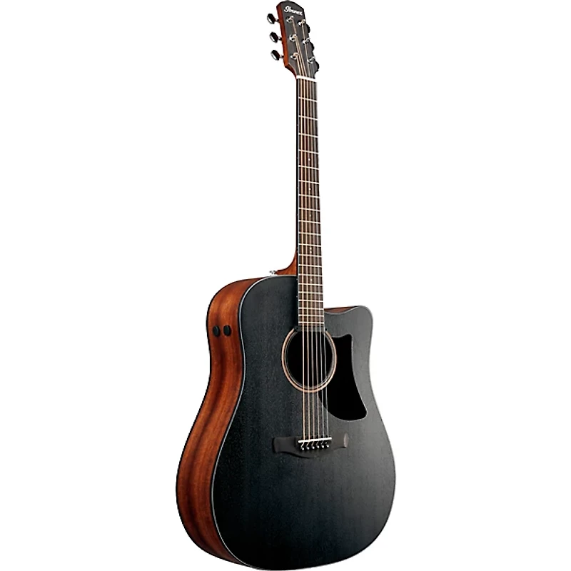 Ibanez AAD190CE Advanced Cutaway All-Okoume Dreadnought Acoustic-Electric Guitar Weathered Black