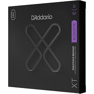 D'Addario XT Phosphor Bronze Coated Acoustic Guitar Strings 3-Pack 11 - 52