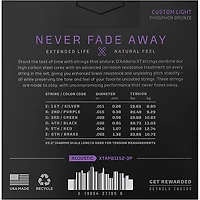 D'Addario XT Phosphor Bronze Coated Acoustic Guitar Strings 3-Pack 11 - 52