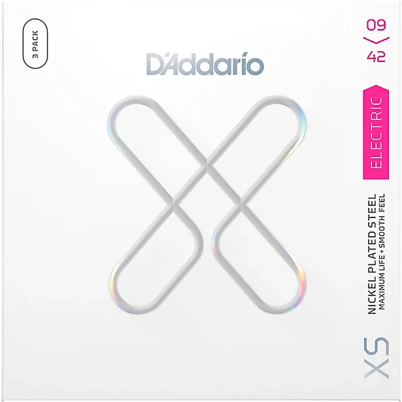 D'Addario XS Nickel Coated Electric Guitar Strings - 3-Pack -
