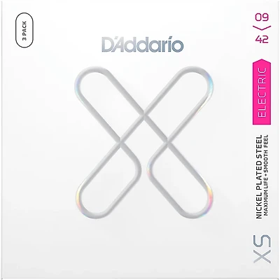 D'Addario XS Nickel Coated Electric Guitar Strings - 3-Pack -