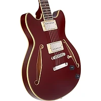 D'Angelico Excel Mini DC Tour Semi-Hollow Electric Guitar With Supro Bolt Bucker Pickups and Stopbar Tailpiece Solid Wine