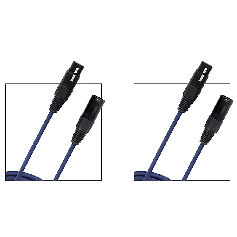 D'Addario Classic Pro Microphone Cable 2-Pack 20 ft. Dark Blue
