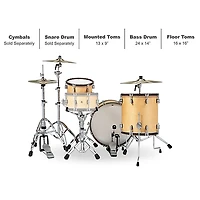 PDP by DW Concept Classic 3-Piece Shell Pack with 24 in. Bass Drum and Walnut Hoops Natural