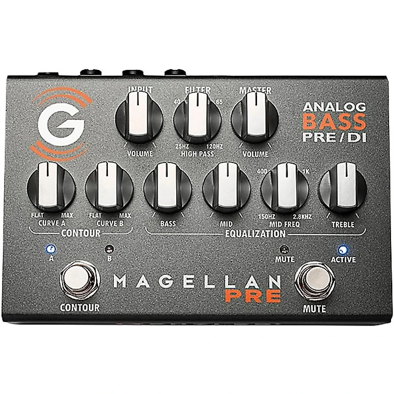 Genzler Amplification MAGELLAN PRE Analog Bass Pre/DI Effects Pedal Platinum Silver